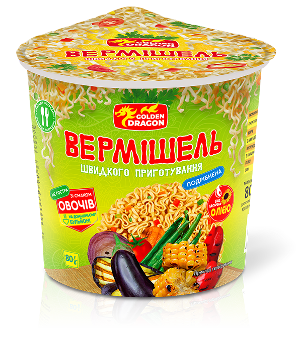 Класична Вермішель стакан 80 г зі смаком овочів